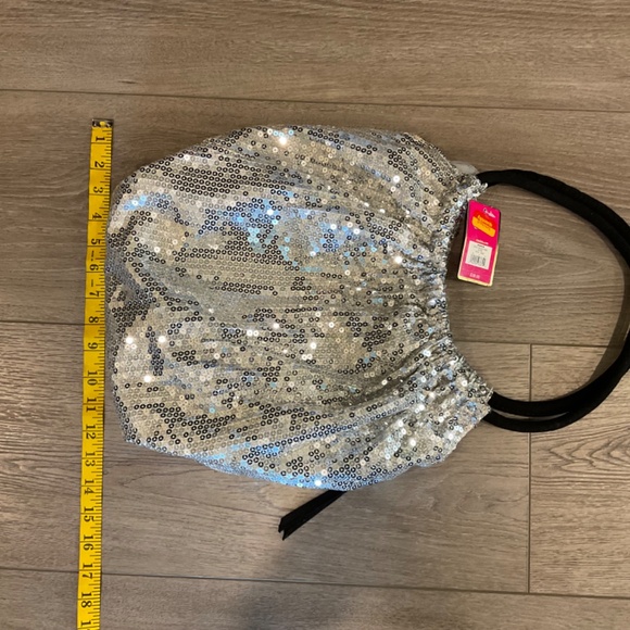 Candies Disco Silver Sequins Hobo Bag NWT - Picture 6 of 9